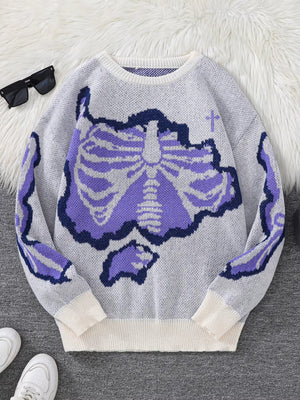 Weirdcore Skeleton Sweater