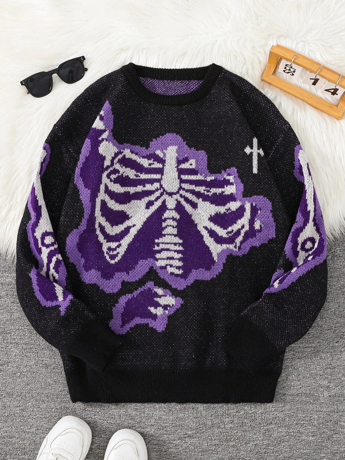 Weirdcore Skeleton Sweater