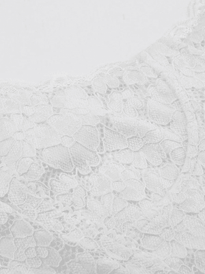 White Lace Cropped Tank Top