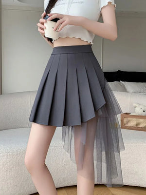 , Y2K skirt styled with a crop top