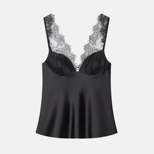 Y2K Baddie Satin Cami Top with lace trim, Y2K tube top styled with low rise bottoms