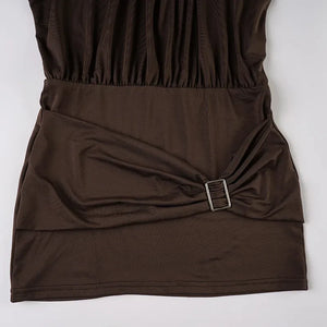 Y2K Batwing Sleeve Mini Dress view 6 | MAUVSTUDIO®