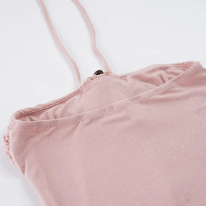 Y2K Beaded Halter Top with lace trim, Y2K halter top styled with low rise bottoms