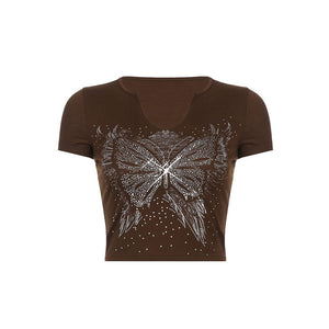 Y2K Butterfly Crop Top