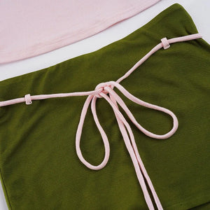 , Y2K skirt styled with a crop top