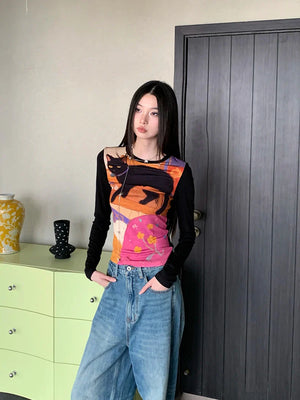 Y2K Cat Graphic Top – MAUVSTUDIO®