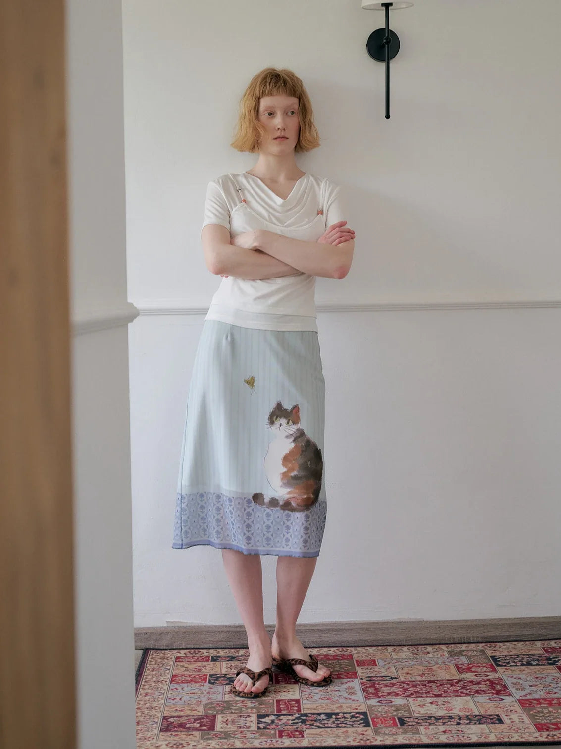 , Y2K skirt styled with a crop top