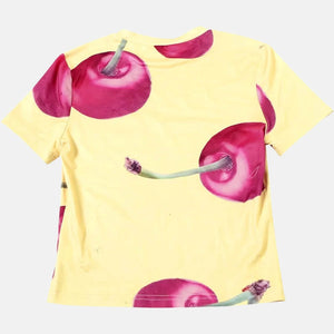Y2K Cherry Baby Tee with cropped cut, Y2K baby tee styled with low rise bottoms