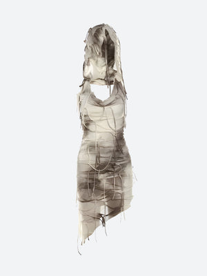Y2K Cyber Hooded Mini Dress view 5 | MAUVSTUDIO®