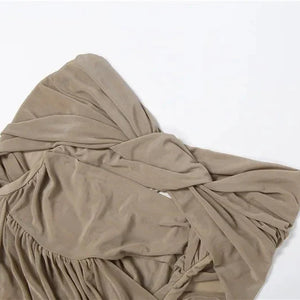 Y2K Draped Maxi Dress view 5 | MAUVSTUDIO®
