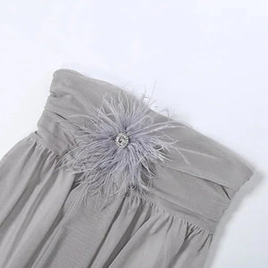 Y2K Draped Strapless Mini Dress view 5 | MAUVSTUDIO®