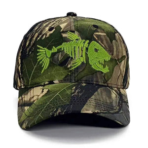 Y2K Embroidered Fish Bone Camo Baseball Cap – MAUVSTUDIO®