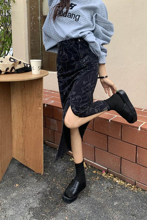 , Y2K skirt styled with a crop top