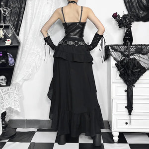 , Y2K skirt styled with a crop top