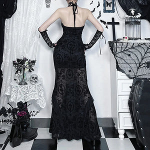 Y2K Goth Mermaid Maxi Dresses view 2 | MAUVSTUDIO®