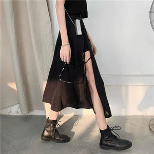 , Y2K skirt styled with a crop top