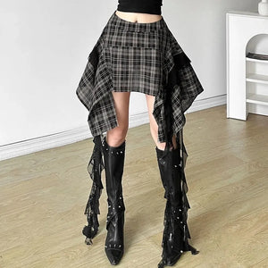 , Y2K skirt styled with a crop top