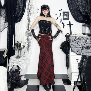 , Y2K skirt styled with a crop top
