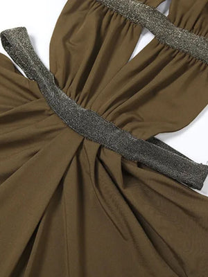 Y2K Halter Cut Out Maxi Dress view 6 | MAUVSTUDIO®