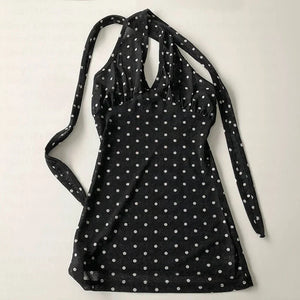Y2K Halter Neck Polka Dot Top – MAUVSTUDIO®