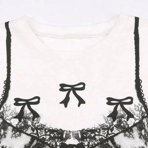 Y2K Lace Bra Baby Tee with lace trim, Y2K baby tee styled with low rise bottoms