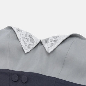 Y2K Lace Collar Detail Crop Top with lace trim, Y2K tube top styled with low rise bottoms