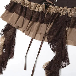 , Y2K skirt styled with a crop top