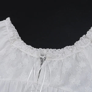 Y2K Lace Trim Babydoll Dress view 5 | MAUVSTUDIO®