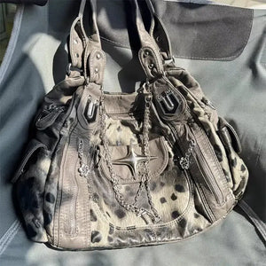 Sac Léopard Fausse Fourrure Y2K Grunge