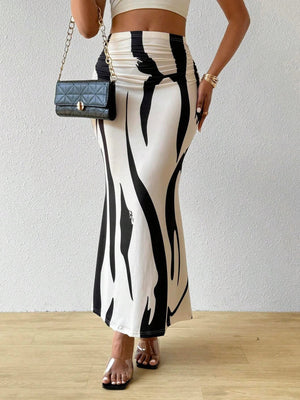 , Y2K skirt styled with a crop top