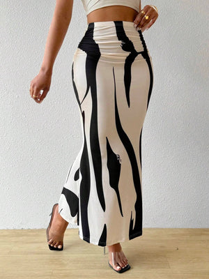 , Y2K skirt styled with a crop top