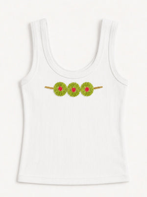 Y2K Martini Tank Top with ribbed knit, Y2K tube top styled with low rise bottoms