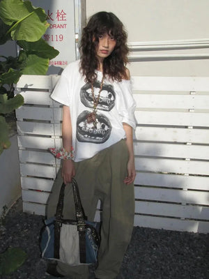 Y2K One Shoulder Lips Tee – MAUVSTUDIO®