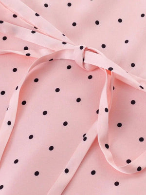Y2K Pink Polka Dot Maxi Dress view 7 | MAUVSTUDIO®