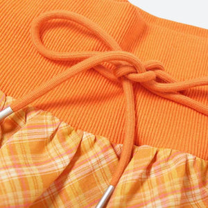 , Y2K skirt styled with a crop top