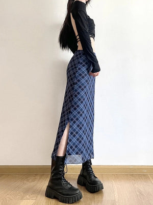 , Y2K skirt styled with a crop top