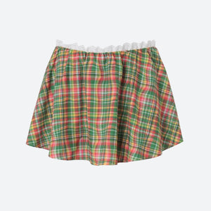, Y2K skirt styled with a crop top