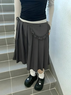 , Y2K skirt styled with a crop top