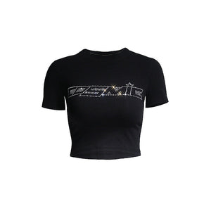 Y2K Rhinestone Cosmic Crop Top