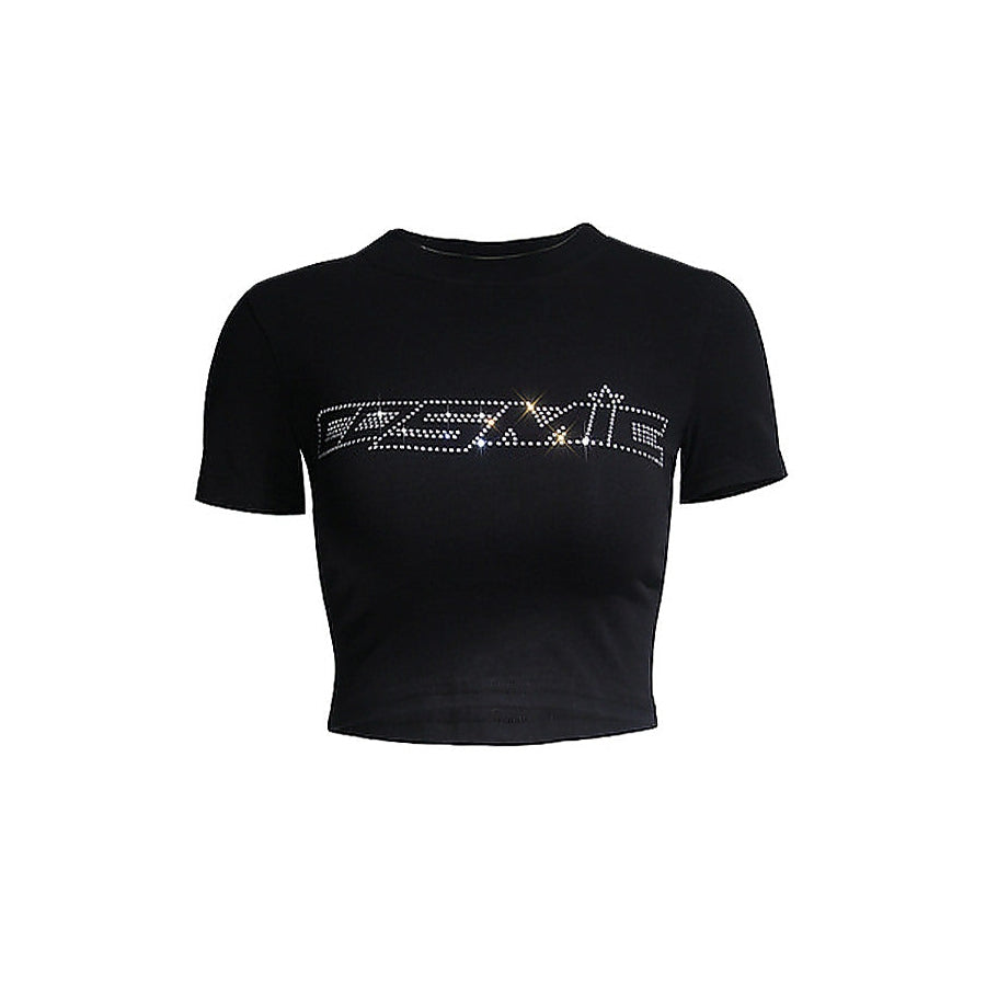 Y2K Rhinestone Cosmic Crop Top