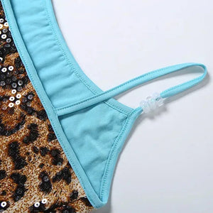 Y2K Sequin Leopard Crop Top with leopard print, Y2K tube top styled with low rise bottoms