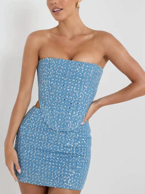 , Y2K skirt styled with a crop top