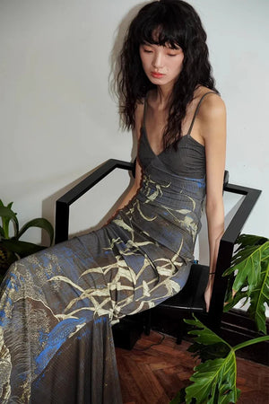 Y2K Sheer Maxi Dress view 3 | MAUVSTUDIO®