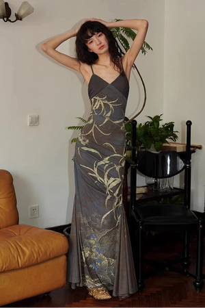 Y2K Sheer Maxi Dress view 4 | MAUVSTUDIO®