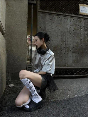 Y2K Silver Oversized Tee – MAUVSTUDIO®