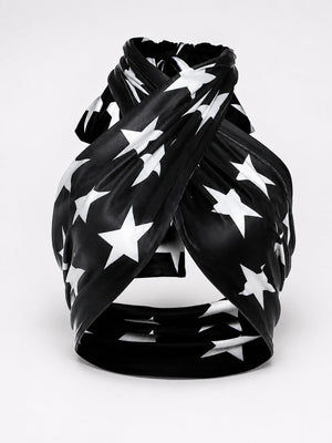 Y2K Star Halter Top with tie detail, Y2K halter top styled with low rise bottoms