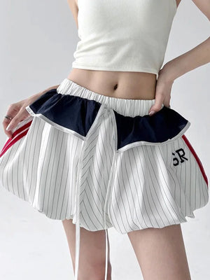 , Y2K skirt styled with a crop top