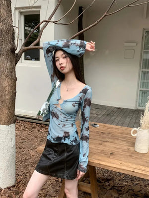 Y2K Tie Dye Sheer Tee – MAUVSTUDIO®