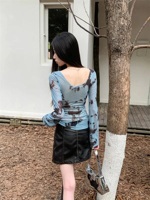 Y2K Tie Dye Sheer Tee – MAUVSTUDIO®