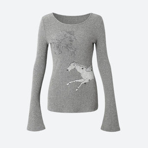 Top Côtelé Y2K Grunge Cheval Blanc